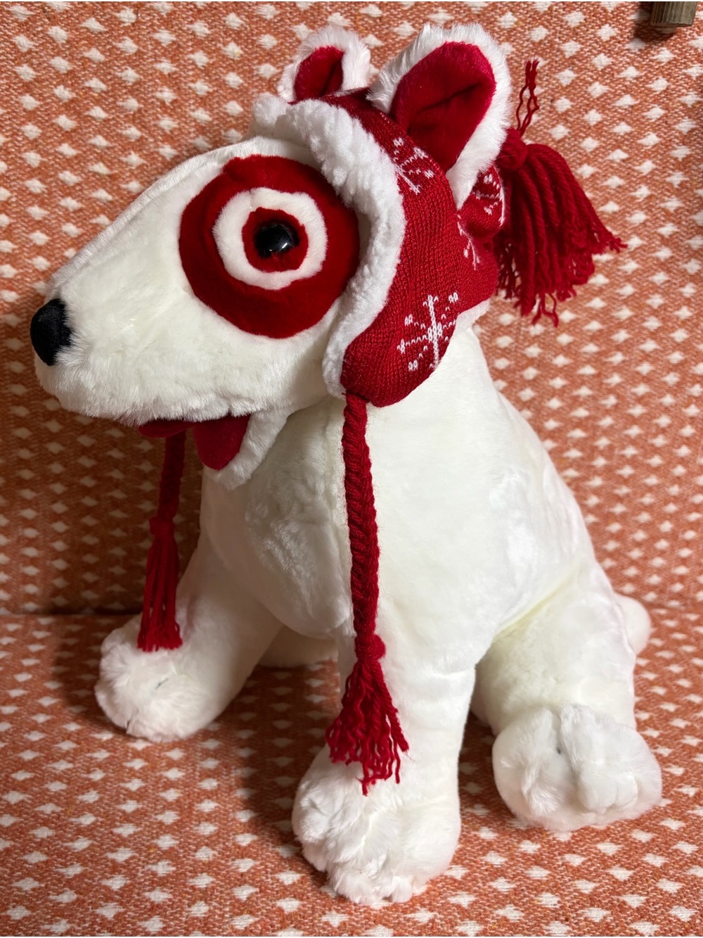 Rare Vintage ‘01 Target Bullseye Mascot Dog Christmas Plush 14” Commonwealth Toy